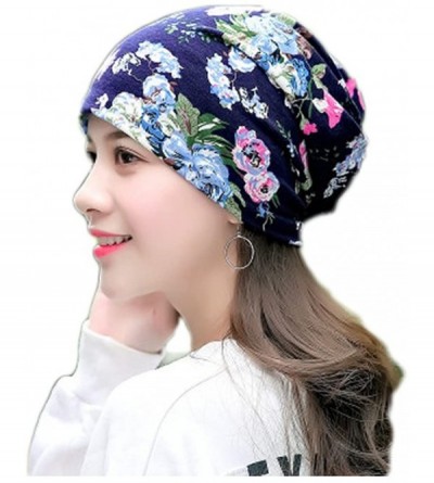 Skullies & Beanies Flower Slouchy Chemo Beanie Hat Turban Headwear Sport Cap for Cancer - E - CY18E32G956 $21.10