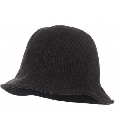 Bucket Hats Women Fashion Bucket Cloche Hat Twill Corduroy Fisherman Hat Packable Casual Autumn Winter Hat - Black - C318AI8Q...