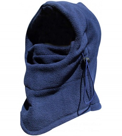 Skullies & Beanies Outdoor Riding Keep Warm Cycling Windproof hat Fleece Bib Hood Masked - Navy Blue - CY12N0BFODD $11.57