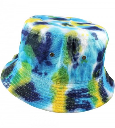 Bucket Hats 100% Cotton Packable Fishing Hunting Summer Travel Bucket Cap Hat - Tie Dye Color - C - CT18EMHI93A $17.14
