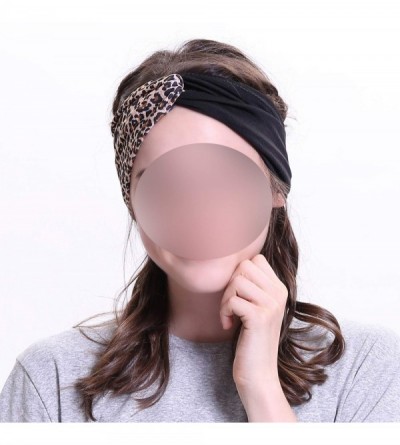 Headbands Leopard Headbands Hairbands Headband Bandanas - Black Leopard - CT18WWX9M5O $27.56