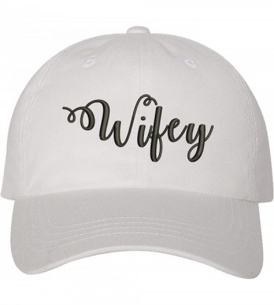 Baseball Caps Wifey Dad Hat - White Baseball Hat - Unisex - CN18EOK6TWD $12.80