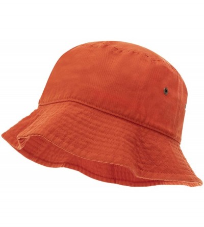 Bucket Hats 100% Cotton Bucket Hat for Men- Women- Kids - Summer Cap Fishing Hat - Orange - CG18H2KLYHI $24.76