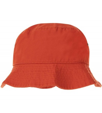 Bucket Hats 100% Cotton Bucket Hat for Men- Women- Kids - Summer Cap Fishing Hat - Orange - CG18H2KLYHI $14.99