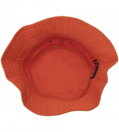 Bucket Hats 100% Cotton Bucket Hat for Men- Women- Kids - Summer Cap Fishing Hat - Orange - CG18H2KLYHI $14.99