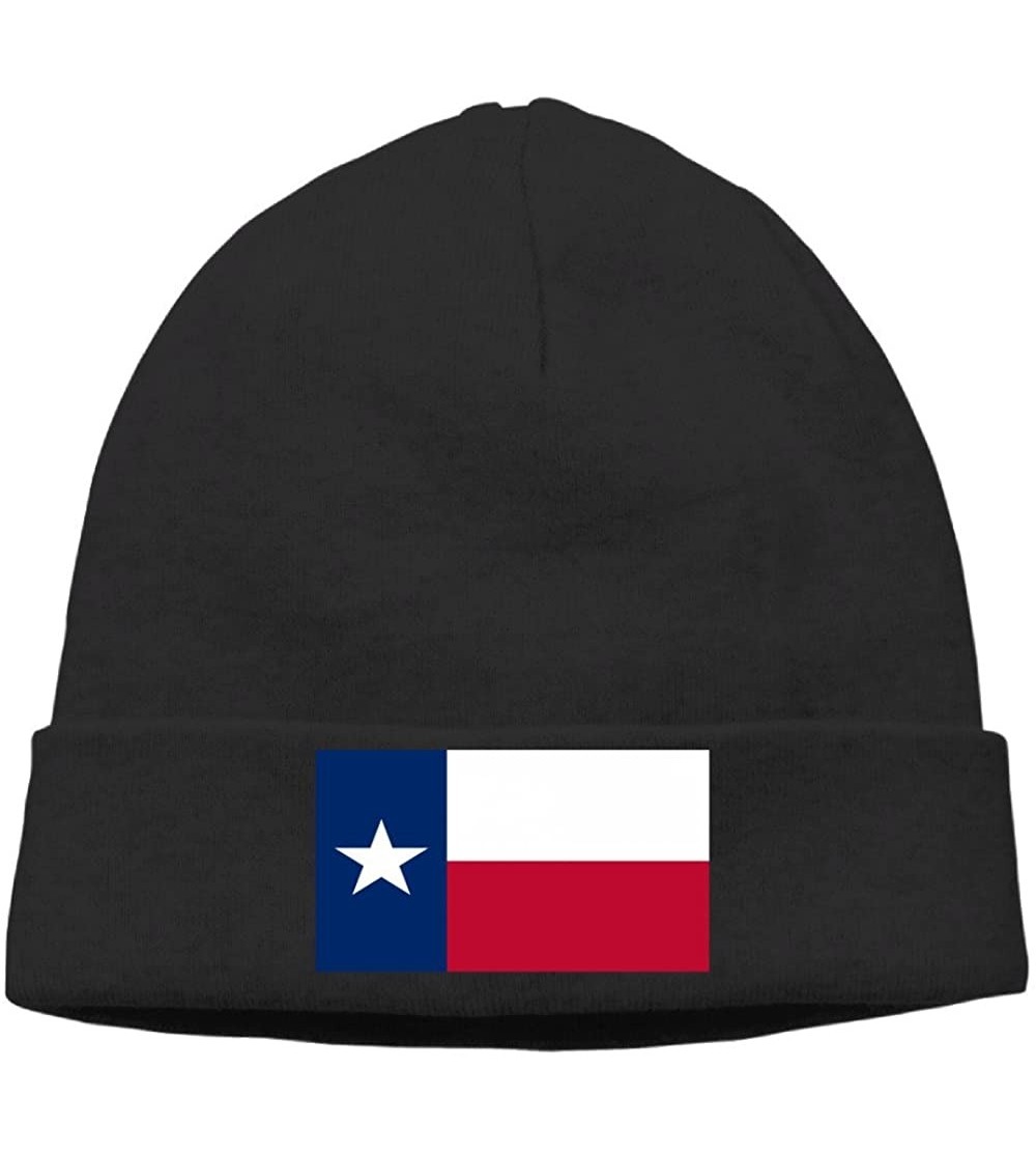 Skullies & Beanies Texas State Flag Unisex Fashion Autumn/Winter Knit Cap Hedging Cap Casual Cap Cotton Cap - Black - CG186SZ...