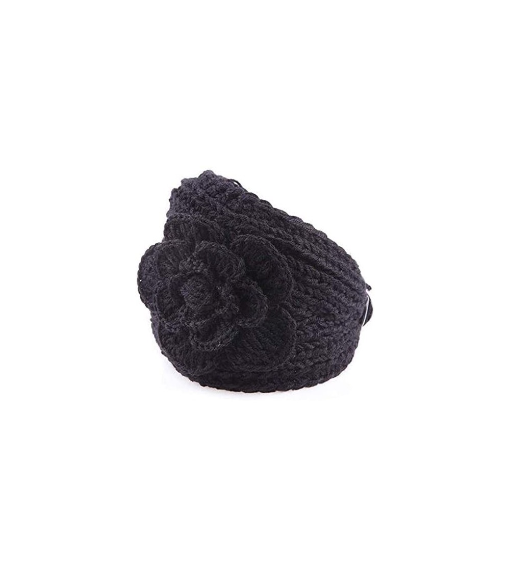 Cold Weather Headbands women's knit Winter headband ear warmer - Black - CD18CGE2GZ4 $5.72