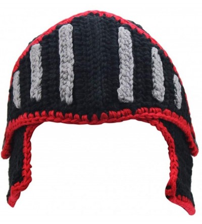 Skullies & Beanies Mens Winter Crochet Knight Skull Slouchy Ski Beanie Removable Face Mask Cap Hat - Black - CR18KA2KU52 $9.76
