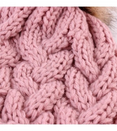 Skullies & Beanies 2PCS Mother&Baby Hat Parent-Child Hat Family Matching Cap Winter Warmer Knit Wool Beanie Ski Cap - Pink - ...