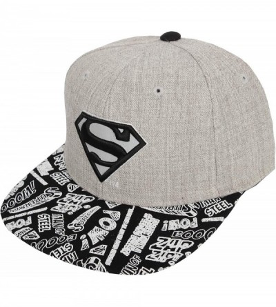 Baseball Caps Superman Shield Embroidery Baseball Cap Hip-hop Snapback Hat ST21176 - Grey - C518R09RSG5 $60.32
