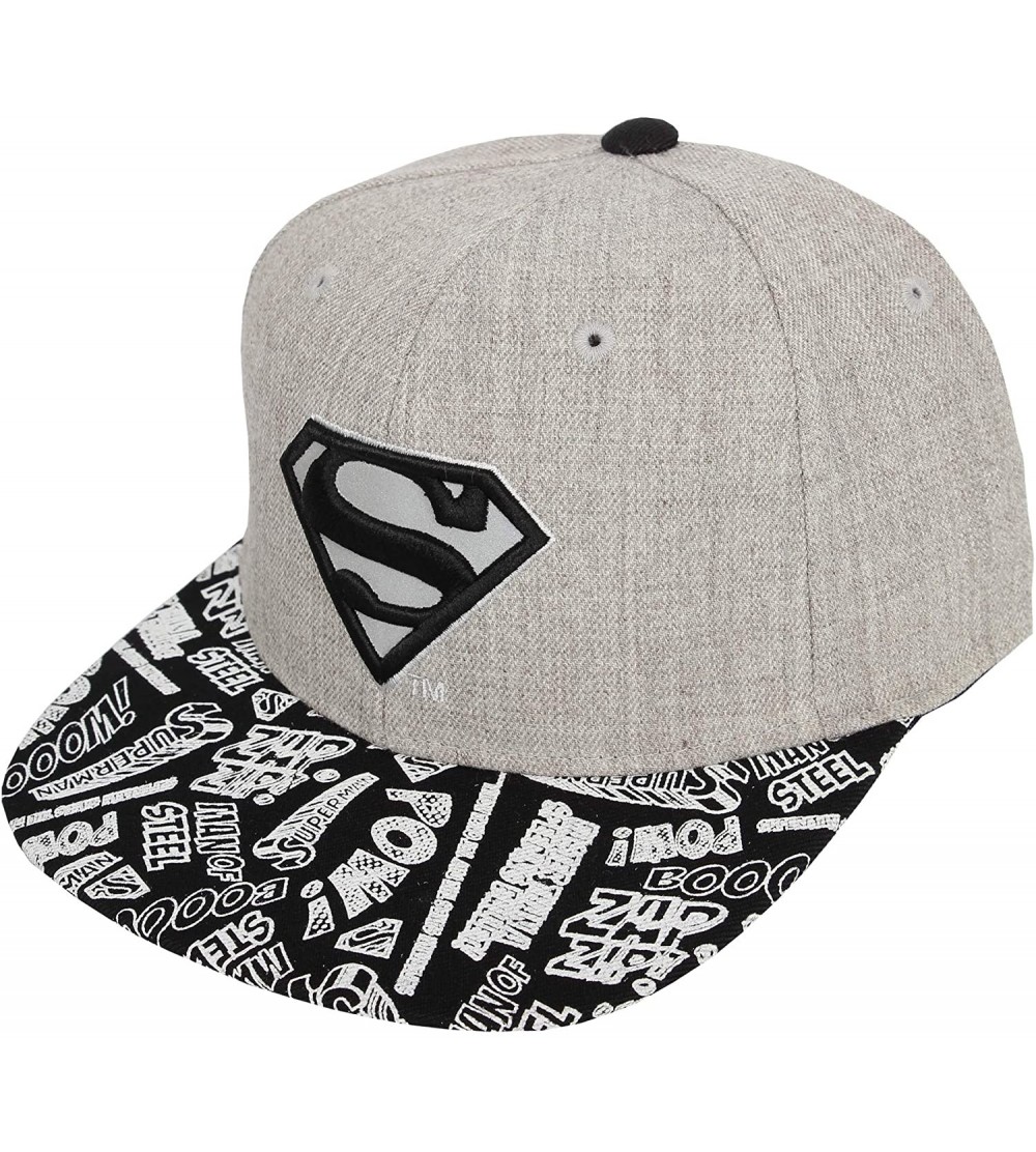 Baseball Caps Superman Shield Embroidery Baseball Cap Hip-hop Snapback Hat ST21176 - Grey - C518R09RSG5 $31.50