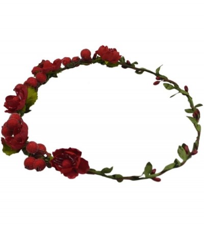 Headbands Flower Berries Crown Headband for Wedding Festivals HH7 - Red - CG12EVRKFGN $10.50