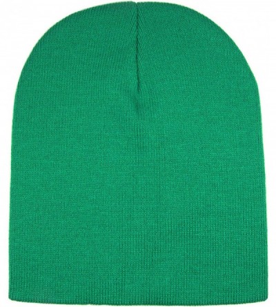 Skullies & Beanies Knit Skull Cap Warm Winter Slouchy Beanies Hat 9 Inch Long - 12pcs - Kelly Green - CK18T2D8UT9 $13.51