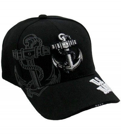 Baseball Caps US Navy 3D Embroidered Baseball Cap Hat - Black - C111UN0TDUR $11.56