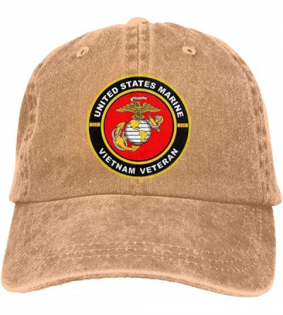 Baseball Caps United States Vietnam Veteran Denim Hats Baseball Cap Dad Hat - Natural - CU1923AXCRG $20.26
