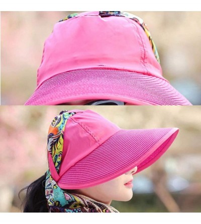 Sun Hats Sun Hat for Women Large Wide Brim Hats Girls Beach UV Protection Packable Baseball Caps - Navy - CQ18R8QMTWE $14.69