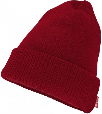 Skullies & Beanies Adult Unisex Cool Cotton Beanie Slouch Skull Cap Long Baggy Winter Hat Warm - Solid - Dark Red - CS18KZZHU...