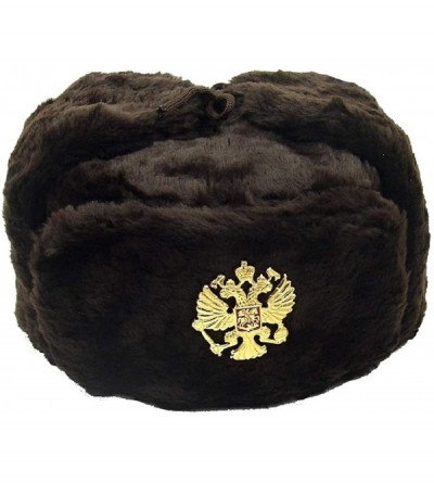 Skullies & Beanies Russian Army Military Hat UshankaImperial Eagle Crest BadgeBROWNSize L (Metric 60) - C911FVJ59YT $20.08