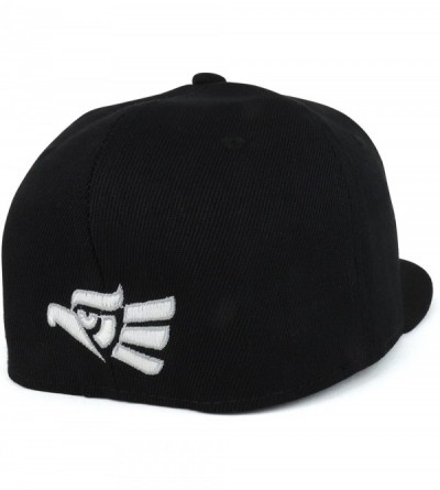 Baseball Caps Hecho En Mexico Eagle 3D Embroidered Fitted Flatbill Snapback Cap - Black White - C518CM772SU $13.48