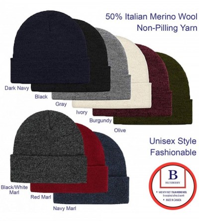 Skullies & Beanies Merino Wool Beanie Hat -Soft Winter and Activewear Watch Cap - Ivory - CT18HE44X4D $11.69