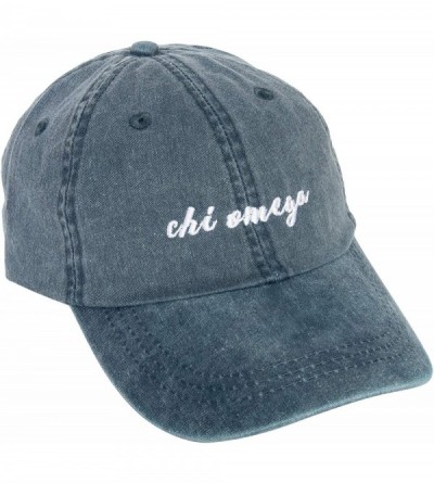 Baseball Caps Chi Omega (N) Sorority Baseball Hat Cap Cursive Name Font chi o - Midnight Blue - CL18S08MQGX $18.43