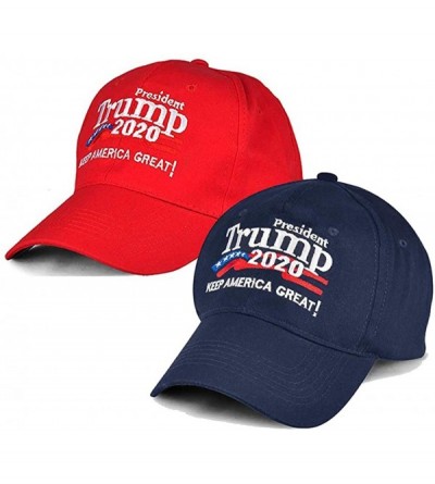 Baseball Caps Keep America Great Hat-Make America Great Again Hat-MAGA Hat with USA Flag 2/4 Pack Red - 2-5star-rdnv - CX18Y8...