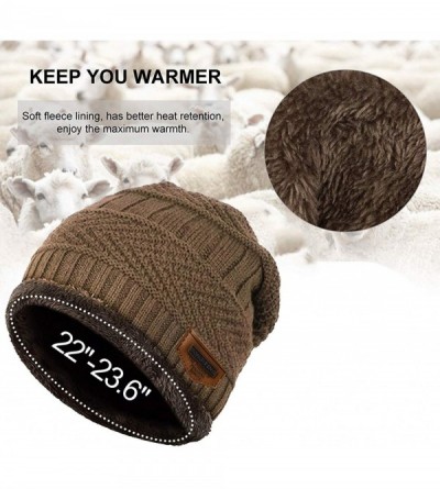 Skullies & Beanies Thick Warm Winter Beanie Hat Soft Stretch Slouchy Skully Knit Cap for Women - A-khaki - CB18HKM8E27 $14.07