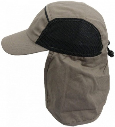 Sun Hats Baseball Cap Ear Flap Pocket Sun Neck Cover Bonnie Visor Camo Hiking Fishing - Khaki - CH18U3GEKXY $9.69