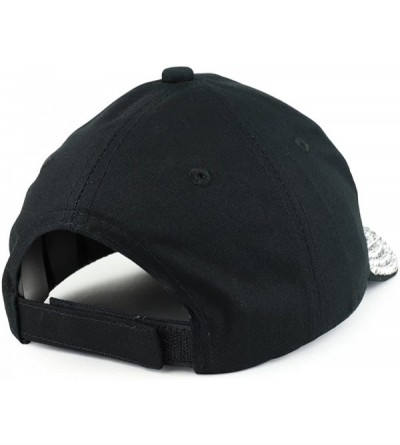 Baseball Caps Football MOM Embroidered and Stud Jeweled Bill Unstructured Baseball Cap - Black - CW1885AQIH6 $15.17