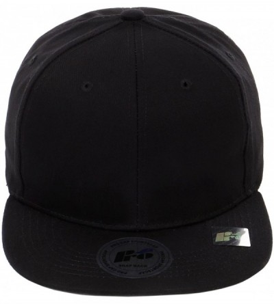Baseball Caps Snapback Cap- Blank Hat Flat Visor Baseball Adjustable Caps (One Size) - Black - CX18067XG3X $11.39