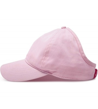 Baseball Caps Ladies Ponytail Cap Womens Half Visor with Adjustable Elastic Band - Pink - CH119512SJN $11.11
