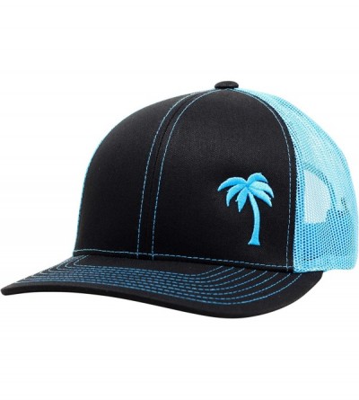 Baseball Caps Trucker Hat - Palm Tree Series - Black/Aqua - CG183666SIM $22.00