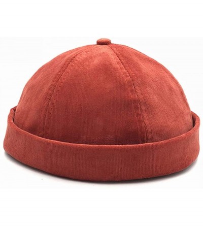 Skullies & Beanies Men Hats Docker Cap Hats Beanie Sailor Cap Worker Hat Rolled Cuff Retro Brimless Hat with Adjustable - 701...