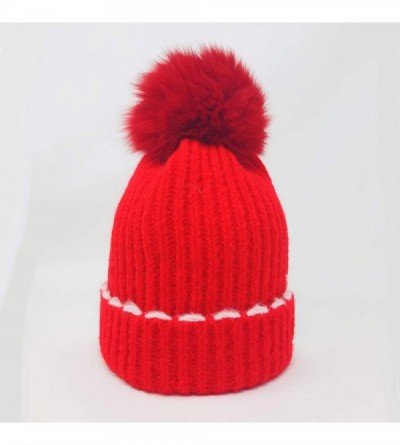 Skullies & Beanies knife Knitted Winter Snowboarding Slouchy - Red & White - CM18IWXUS2C $14.21