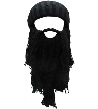 Skullies & Beanies Wig Beard Hats Handmade Knit Warm Winter Caps Ski Funny Mask Beanie for Men Women - Chz-black - CK189KMNAD...