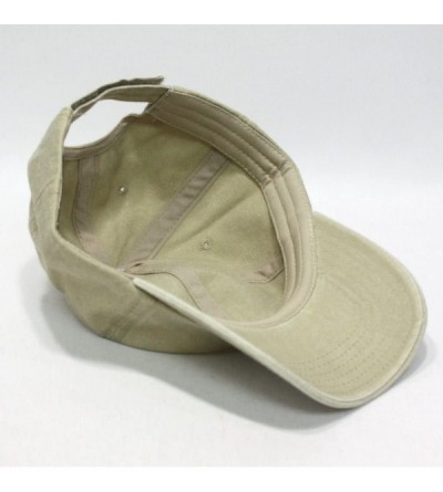 Baseball Caps Vintage Washed Cotton Adjustable Dad Hat Baseball Cap - Khaki - CD1250NS10J $15.58