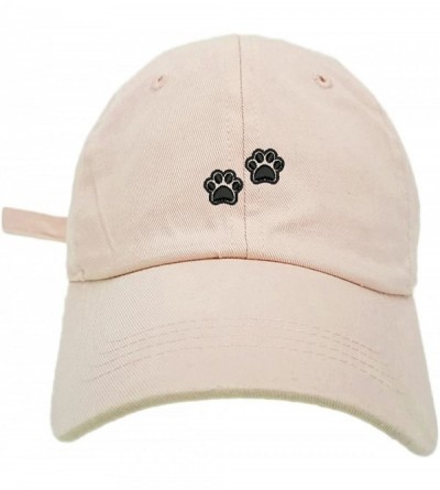 Baseball Caps 2 Dog Paws Style Dad Hat Washed Cotton Polo Baseball Cap - Beige - C6188LDRDU0 $21.48