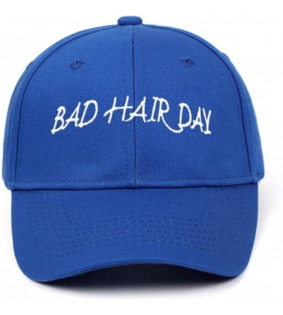 Baseball Caps Bad Hair Day Letter Embroidered Curved Adjustable Baseball Cap- Love Hat-Cotton Cap - Blue - CZ199LNSZCG $14.01