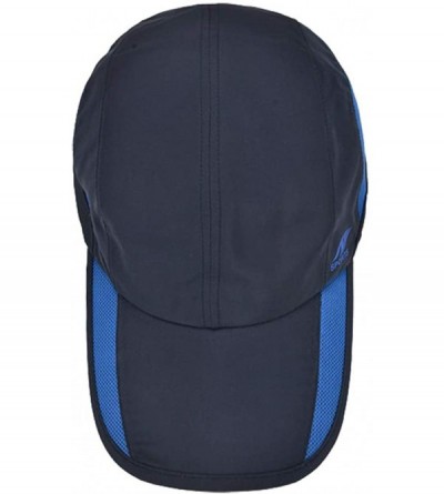 Baseball Caps Men's Outdoor Quick Dry Mesh Baseball Cap Adjustable Lightweight Sun Hat for Running Hiking - Navy Blue B - C91...