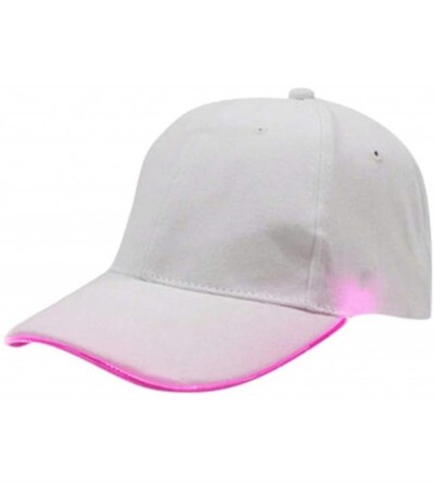 Baseball Caps LED Lighted up Hat Glow Club Party Baseball Hip-Hop Adjustable Sports Cap for Festival Club Stage - Pink - C919...