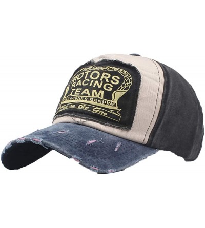 Cowboy Hats Embroidered Baseball Cap Adjustable Rock Hat Visor Summer Denim Cap - Black - CQ18RL6MXTM $17.45