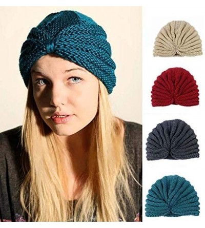 Skullies & Beanies Women Winter Hat Warm Headband Cross Twist Knit Cap Beanies Sleep Chemo Turban Headwear Cancer Patients - ...