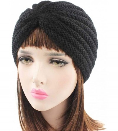 Skullies & Beanies Women Winter Hat Warm Headband Cross Twist Knit Cap Beanies Sleep Chemo Turban Headwear Cancer Patients - ...