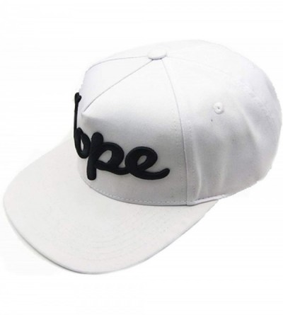 Baseball Caps 3D Embossed/Embroidery Letters Baseball Cap - Flat Visor Adjustable Snapback Hats Blank Caps - Dope-white - C81...