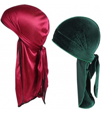 Skullies & Beanies Durags for Men 360 Waves- Velvet Durags and Silky Soft Durag with Long Tail - Style-b53 - C818UE36530 $13.00