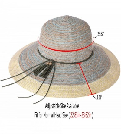 Sun Hats Women Floppy Sun Hat Summer Wide Brim Foldable Beach Cap Packable Cotton Straw Hat for Travel - Green - CK18T9WN24Y ...