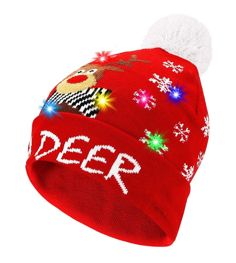 Skullies & Beanies LED Light Up Beanie Hat Christmas Cap for Women Children- Party- Bar - Multicolor-016 - CM18WL77CQT $35.39