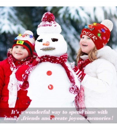 Skullies & Beanies LED Light Up Beanie Hat Christmas Cap for Women Children- Party- Bar - Multicolor-016 - CM18WL77CQT $35.39
