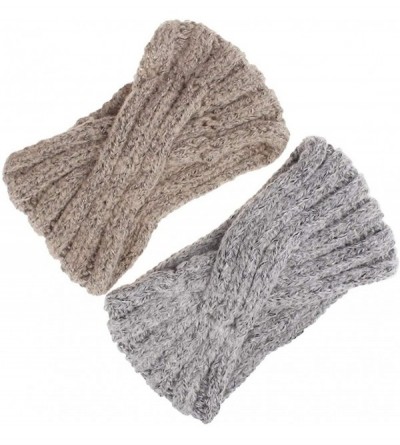 Skullies & Beanies Knitting Headband Headwrap Headdress - Khaki - CG18HQ6ZHRU $16.03