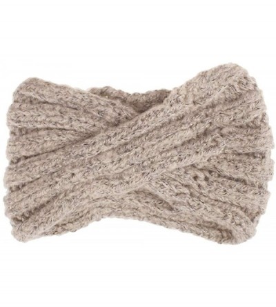 Skullies & Beanies Knitting Headband Headwrap Headdress - Khaki - CG18HQ6ZHRU $16.03